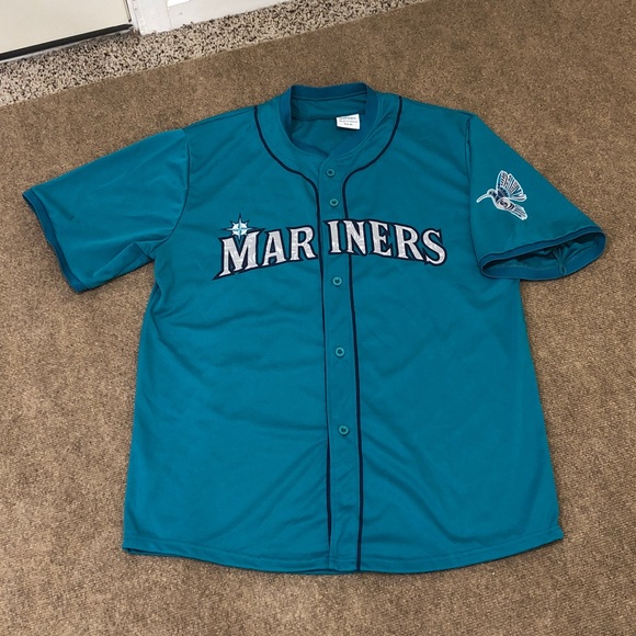 Seattle Mariner’s Muckleshoot Casino Jersey Short Sleeve Shirt Size XL Teal Blue - Picture 2 of 11